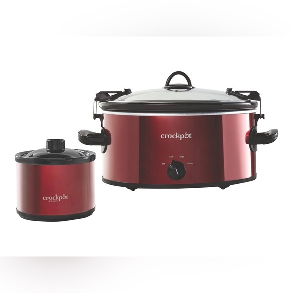 Crock-Pot 6-Quart Cook and Carry Slow Cooker with Little Dipper Warmer (Red) - Picture 2 of 4